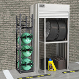 VEVOR Refrigerant Tank Rack, with 3 x 30lbs and Other 3 Small Bottle Tanks, Cylinder Tank Rack 12.79x12.99x47.12 in, Refrigerant Cylinder Rack and