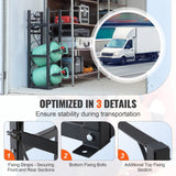 VEVOR Refrigerant Tank Rack, with 2 x 30lbs and Other 3 Small Bottle Tanks, Cylinder Tank Rack 12.79x12.99x47.12 in, Refrigerant Cylinder Rack and Holders for Freon, Gases, Oxygen, Nitrogen - Top-Down View