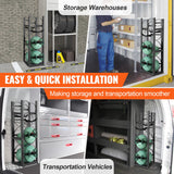 VEVOR Refrigerant Tank Rack, with 2 x 30lbs and Other 3 Small Bottle Tanks, Cylinder Tank Rack 12.79x12.99x47.12 in, Refrigerant Cylinder Rack and Holders for Freon, Gases, Oxygen, Nitrogen - Rear View