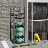 VEVOR Refrigerant Tank Rack, with 2 x 30lbs and Other 3 Small Bottle Tanks, Cylinder Tank Rack 12.79x12.99x47.12 in, Refrigerant Cylinder Rack and Holders for Freon, Gases, Oxygen, Nitrogen - Low Angle