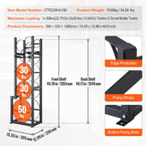 VEVOR Refrigerant Tank Rack, with 1 x 50lb, 2 x 30lb and Other 3 Small Bottle Tanks, Cylinder Tank Rack 15.55x12.99x49.8 in, Refrigerant Cylinder Rack and Holders for Freon, Gases, Oxygen, Nitrogen - Close-Up Angle
