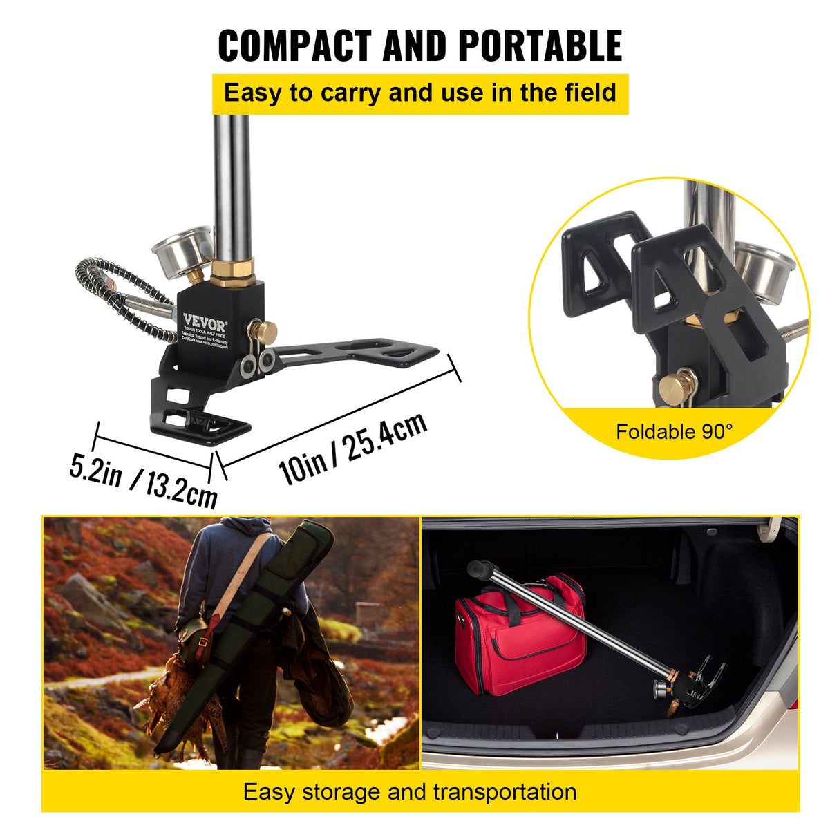 VEVOR High Pressure Hand Pump 3 Stage up to 4500 psi PCP Pump Safe and Convenient Airgun PCP Pump High Pressure Hand Pump for High Pressure Tires and