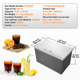 VEVOR Drop in Ice Chest, 24"L x 20"W x 15"H Stainless Steel Ice Cooler, Commercial Ice Bin with Hinged Cover, 40 qt Outdoor Kitchen Ice Bar, Drain-