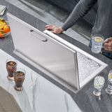 VEVOR Drop in Ice Chest, 24"L x 20"W x 15"H Stainless Steel Ice Cooler, Commercial Ice Bin with Hinged Cover, 40 qt Outdoor Kitchen Ice Bar, Drain-