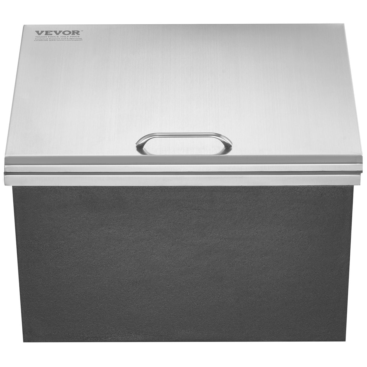 VEVOR Drop in Ice Chest, 20"L x 16"W x 13"H Stainless Steel Ice Cooler, Commercial Ice Bin with Hinged Cover, 40 qt Outdoor Kitchen Ice Bar, Drain-
