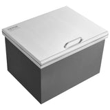 VEVOR Drop in Ice Chest, 20"L x 16"W x 13"H Stainless Steel Ice Cooler, Commercial Ice Bin with Hinged Cover, 40 qt Outdoor Kitchen Ice Bar, Drain-