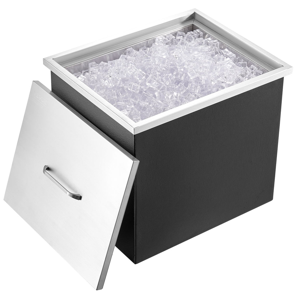 VEVOR Drop in Ice Chest, 21"L x 17"W x 18"H Stainless Steel Ice Cooler, Commercial Ice Bin with Cover, 40 qt Outdoor Kitchen Ice Bar, Drain-pipe and