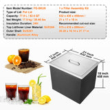 VEVOR Drop in Ice Chest, 21"L x 17"W x 18"H Stainless Steel Ice Cooler, Commercial Ice Bin with Cover, 40 qt Outdoor Kitchen Ice Bar, Drain-pipe and