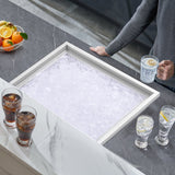 VEVOR Drop in Ice Chest, 21"L x 17"W x 18"H Stainless Steel Ice Cooler, Commercial Ice Bin with Cover, 40 qt Outdoor Kitchen Ice Bar, Drain-pipe and