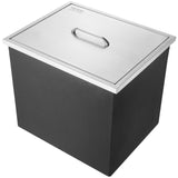 VEVOR Drop in Ice Chest, 21"L x 17"W x 18"H Stainless Steel Ice Cooler, Commercial Ice Bin with Cover, 40 qt Outdoor Kitchen Ice Bar, Drain-pipe and