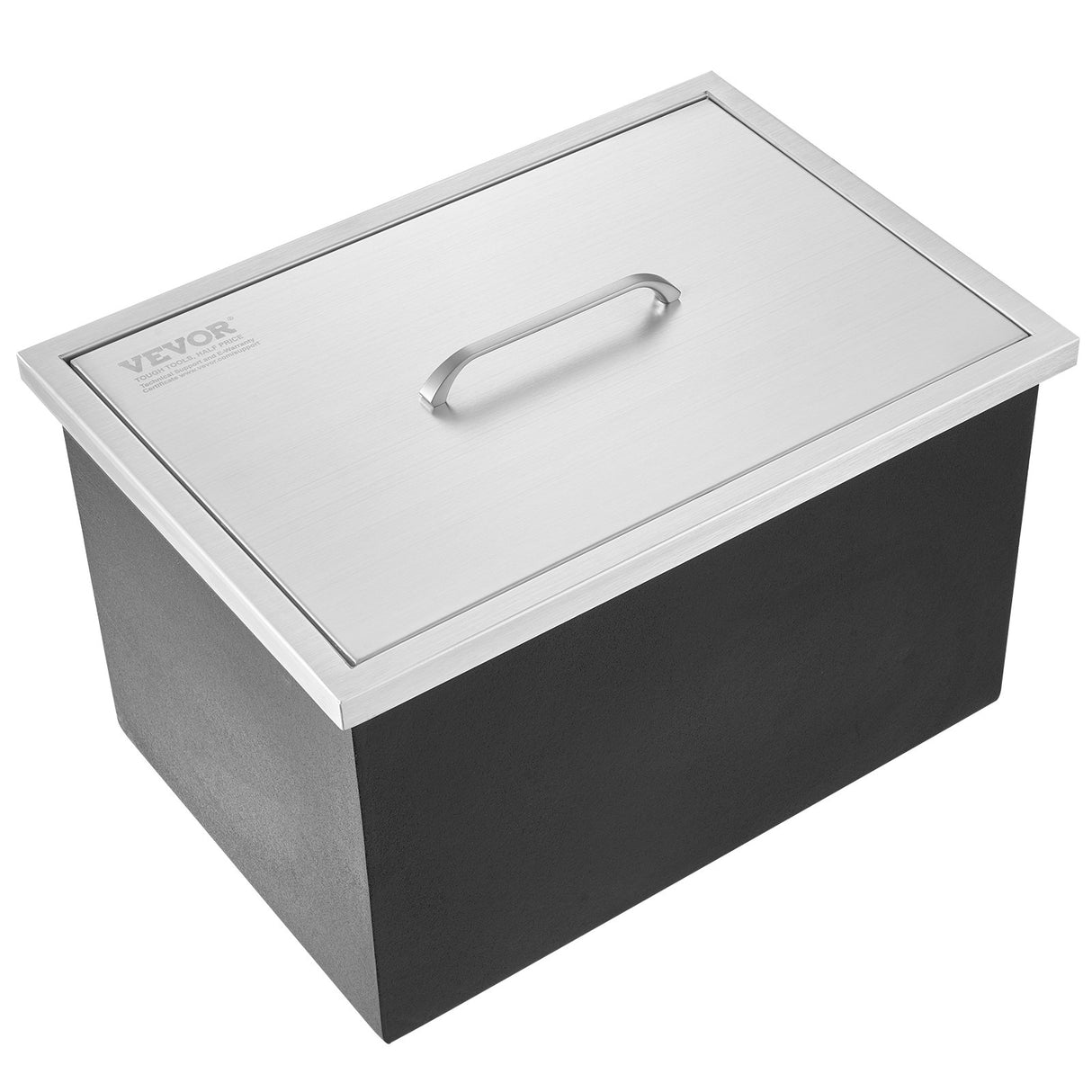 VEVOR Drop in Ice Chest, 21"L x 17"W x 18"H Stainless Steel Ice Cooler, Commercial Ice Bin with Cover, 40 qt Outdoor Kitchen Ice Bar, Drain-pipe and