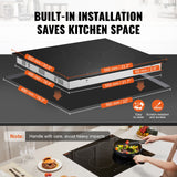 VEVOR Built-in Electric Cooktop Radiant Ceramic Cooktop 4 Burners 23.2x20.5 inch - Rear View