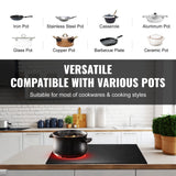 VEVOR Built-in Electric Cooktop Radiant Ceramic Cooktop 4 Burners 30.3x20.5 inch - Side View