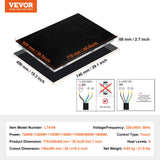 VEVOR Built-in Electric Cooktop Radiant Ceramic Cooktop 4 Burners 30.3x20.5 inch - Rear View
