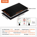 VEVOR Built-in Electric Cooktop Radiant Ceramic Cooktop 5 Burners 35.4x20.5 inch - Rear View