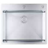 VEVOR Kitchen Sink, 304 Stainless Steel Drop-In Sinks, Top Mount Single Bowl Basin with Accessories(Pack of 2), Household Dishwasher Sinks for Workstation, RV, Prep Kitchen, and Bar Sink, 25 inch