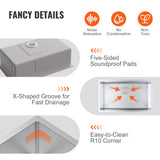 VEVOR Kitchen Sink, 304 Stainless Steel Drop-In Sinks, Undermount Single Bowl Basin with Accessories(Pack of 3), Household Dishwasher Sinks for Workstation, RV, Prep Kitchen, and Bar Sink, 30 inch