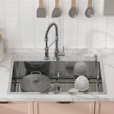 VEVOR Kitchen Sink, 304 Stainless Steel Drop-In Sinks, Top Mount Single Bowl Basin with Accessories(Pack of 3), Household Dishwasher Sinks for
