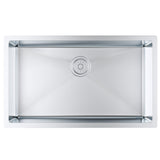 VEVOR Kitchen Sink, 304 Stainless Steel Drop-In Sinks, Undermount Single Bowl Basin with Accessories(Pack of 3), Household Dishwasher Sinks for Workstation, RV, Prep Kitchen, and Bar Sink, 30 inch
