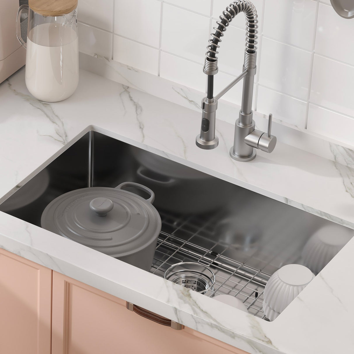 VEVOR Kitchen Sink, 304 Stainless Steel Drop-In Sinks, Undermount Single Bowl Basin with Accessories(Pack of 3), Household Dishwasher Sinks for