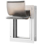 Pet Door, 31.2 x 43.5 cm Metal Frame with Lock and 3-Flap System, Weatherproof Doggy Door, Easy to Install in Interior or Exterior Walls, Pet Door Suitable for Cat Doggie Kitties (White-Medium)