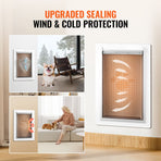 Pet Door, 31.2 x 43.5 cm Metal Frame with Lock and 3-Flap System, Weatherproof Doggy Door, Easy to Install in Interior or Exterior Walls, Pet Door Suitable for Cat Doggie Kitties (White-Medium)