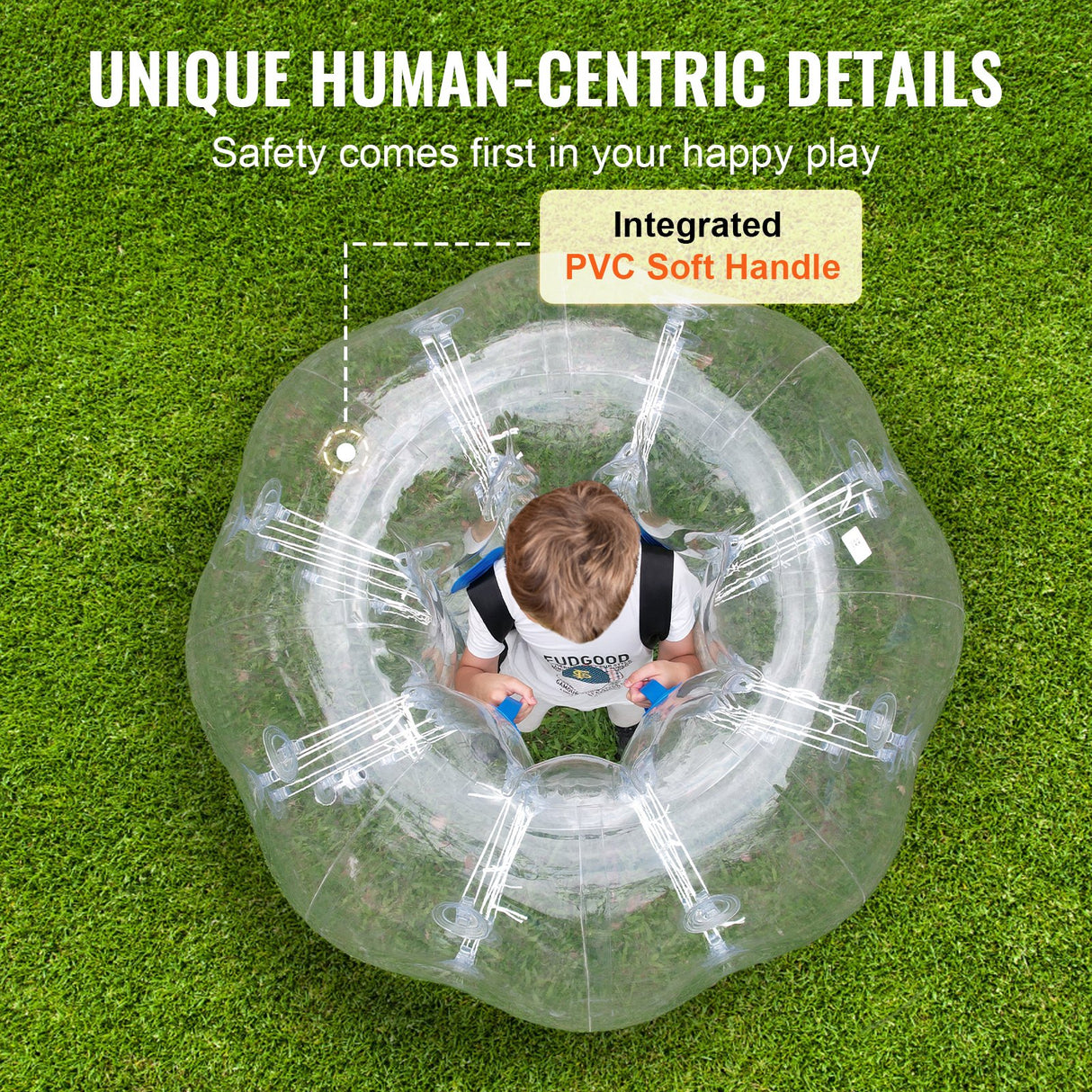 VEVOR Inflatable Bumper Ball 1-Pack, 4FT/1.2M Body Sumo Zorb Balls for Teen & Adult, 0.8mm Thick PVC Human Hamster Bubble Balls for Outdoor Team
