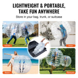 VEVOR Inflatable Bumper Ball 1-Pack, 4FT/1.2M Body Sumo Zorb Balls for Teen & Adult, 0.8mm Thick PVC Human Hamster Bubble Balls for Outdoor Team Gaming Play, Bumper Bopper Toys for Garden, Yard, Park - Rear View