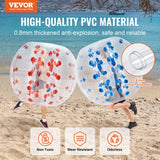 VEVOR Inflatable Bumper Balls 2-Pack, 4FT/1.2M Body Sumo Zorb Balls for Teen & Adult, 0.8mm Thick PVC Human Hamster Bubble Balls for Outdoor Team Gaming Play, Bumper Bopper Toys for Garden, Yard, Park - Front View