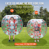 VEVOR Inflatable Bumper Ball 1-Pack, 4FT/1.2M Body Sumo Zorb Balls for Teen & Adult, 0.8mm Thick PVC Human Hamster Bubble Balls for Outdoor Team