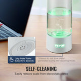 VEVOR Hydrogen Water Bottle Generator, 380 ml / 13.4 oz Capacity Portable Hydrogen Water Maker, SPE Technology Hydrogen Rich Water Ionizer Machine with Nasal Inhalation Tube and Self-Cleaning - Rear View