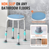 VEVOR Shower Chair 360 Degree Rotating, Adjustable Height Shower Stool Seat, Bath Chair for Inside Shower or Tub, Non-Slip Bench Bathtub Seat Stool for Elderly Disabled Handicap,  136.08kgs Capacity - Top-Down View