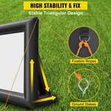 VEVOR 6x4m Inflatable Projector Screen Movie Screen Outdoor Theater w/Blower - 45-Degree Angle