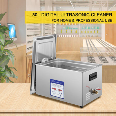 VEVOR Digital Ultrasonic Cleaner 30L Ultrasonic Cleaning Machine 40kHz Sonic Cleaner Machine 316 & 304 Stainless Steel Ultrasonic Cleaner Machine with