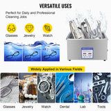 VEVOR Digital Ultrasonic Cleaner 30L Ultrasonic Cleaning Machine 40kHz Sonic Cleaner Machine 316 & 304 Stainless Steel Ultrasonic Cleaner Machine with Heater & Timer for Cleaning Jewelry Glasses Watch - 45-Degree Angle