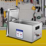 VEVOR Digital Ultrasonic Cleaner 30L Ultrasonic Cleaning Machine 40kHz Sonic Cleaner Machine 316 & 304 Stainless Steel Ultrasonic Cleaner Machine with Heater & Timer for Cleaning Jewelry Glasses Watch - Close-Up Angle