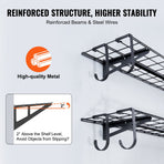 Garage Storage Shelving, 2 Pack, 48 x 12 in Heavy Duty Garage Shelves Wall Mounted, 400 lbs Load Capacity(Total) Garage Storage Rack Floating Shelves, Suitable for Shop, Shed, Garage Storage