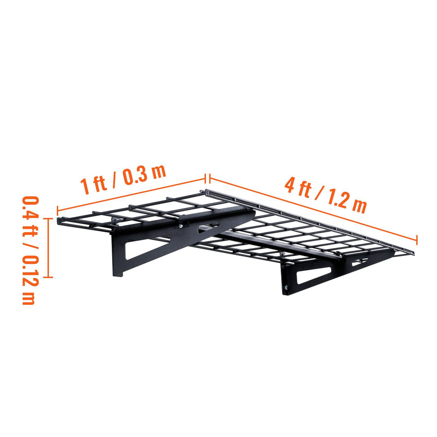 Garage Storage Shelving, 2 Pack, 48 x 12 in Heavy Duty Garage Shelves Wall Mounted, 400 lbs Load Capacity(Total) Garage Storage Rack Floating Shelves, Suitable for Shop, Shed, Garage Storage
