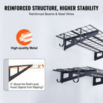 Garage Storage Shelving, 2 Pack, 183 x 61 cm Heavy Duty Garage Shelves Wall Mounted, 454 kg Load Capacity(Total) Garage Storage Rack Floating Shelves, Suitable for Shop, Shed, Garage Storage