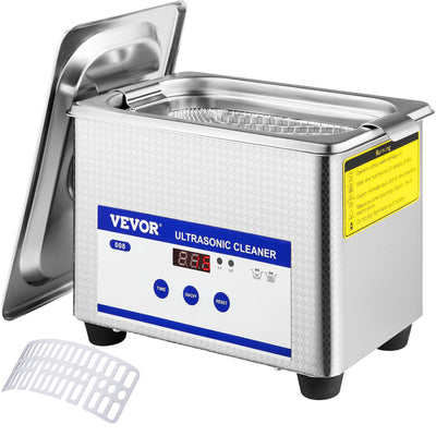 VEVOR 0.8L Professional Ultrasonic Cleaner 304 Stainless Steel Digital Lab Ultrasonic Cleaner with Timer for Jewelry Watch Glasses Circuit Board