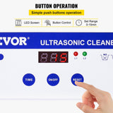 VEVOR 0.8L Professional Ultrasonic Cleaner 304 Stainless Steel Digital Lab Ultrasonic Cleaner with Timer for Jewelry Watch Glasses Circuit Board Dentures Small Parts Dental Instrument (0.8L) - Top-Down View