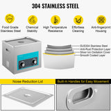 Vevor Ultrasonic Jewelry Cleaner with Heater Timer for Cleaning Eyeglass Rings Dentures Music Instruments - Close-Up Angle