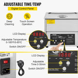 VEVOR Digital Ultrasonic Cleaner 3L Ultrasonic Cleaning Machine 220V 50kHz Sonic Cleaner Machine 304 Stainless Steel Ultrasonic Cleaner Machine with Heater and Timer for Cleaning Jewelry Glasses Watch - Top-Down View