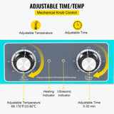 VEVOR Knob Ultrasonic Cleaner 3L 40kHz Ultrasonic Cleaning Machine Knob Control Sonic Cleaner 304 Stainless Steel Ultrasonic Cleaner Machine with Heater & Timer for Cleaning Jewelry Eyeglasses Watches - 45-Degree Angle