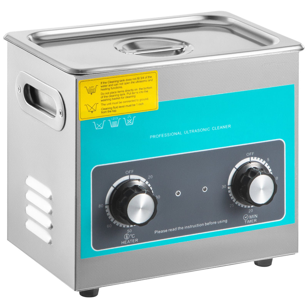 VEVOR Knob Ultrasonic Cleaner 3L 40kHz Ultrasonic Cleaning Machine Knob Control Sonic Cleaner 304 Stainless Steel Ultrasonic Cleaner Machine with Heater & Timer for Cleaning Jewelry Eyeglasses Watches