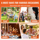 VEVOR Roll Top Chafing Dish Buffet Set, 5.5L 2 Pack, Stainless Steel Chafer with 2 Full Size Pans, Round Catering Warmer Server with Lid Water Pan Stand Fuel Holder, for at Least 5 People Each - Rear View