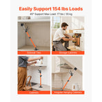 Cabinet Jack Support Pole, 2-Pack, 54-155 cm Steel Telescopic Quick Support Rod, Adjustable 3rd Hand System up to 70 kg Capacity for Installing Cabinets, Lifting Drywall, Cargo Bars