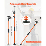 Cabinet Jack Support Pole, 2-Pack, 116-290 cm Steel Telescopic Quick Support Rod, Adjustable 3rd Hand System up to 70 kg Capacity for Installing Cabinets, Lifting Drywall, Cargo Bars
