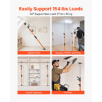 Cabinet Jack Support Pole, 2-Pack, 116-290 cm Steel Telescopic Quick Support Rod, Adjustable 3rd Hand System up to 70 kg Capacity for Installing Cabinets, Lifting Drywall, Cargo Bars
