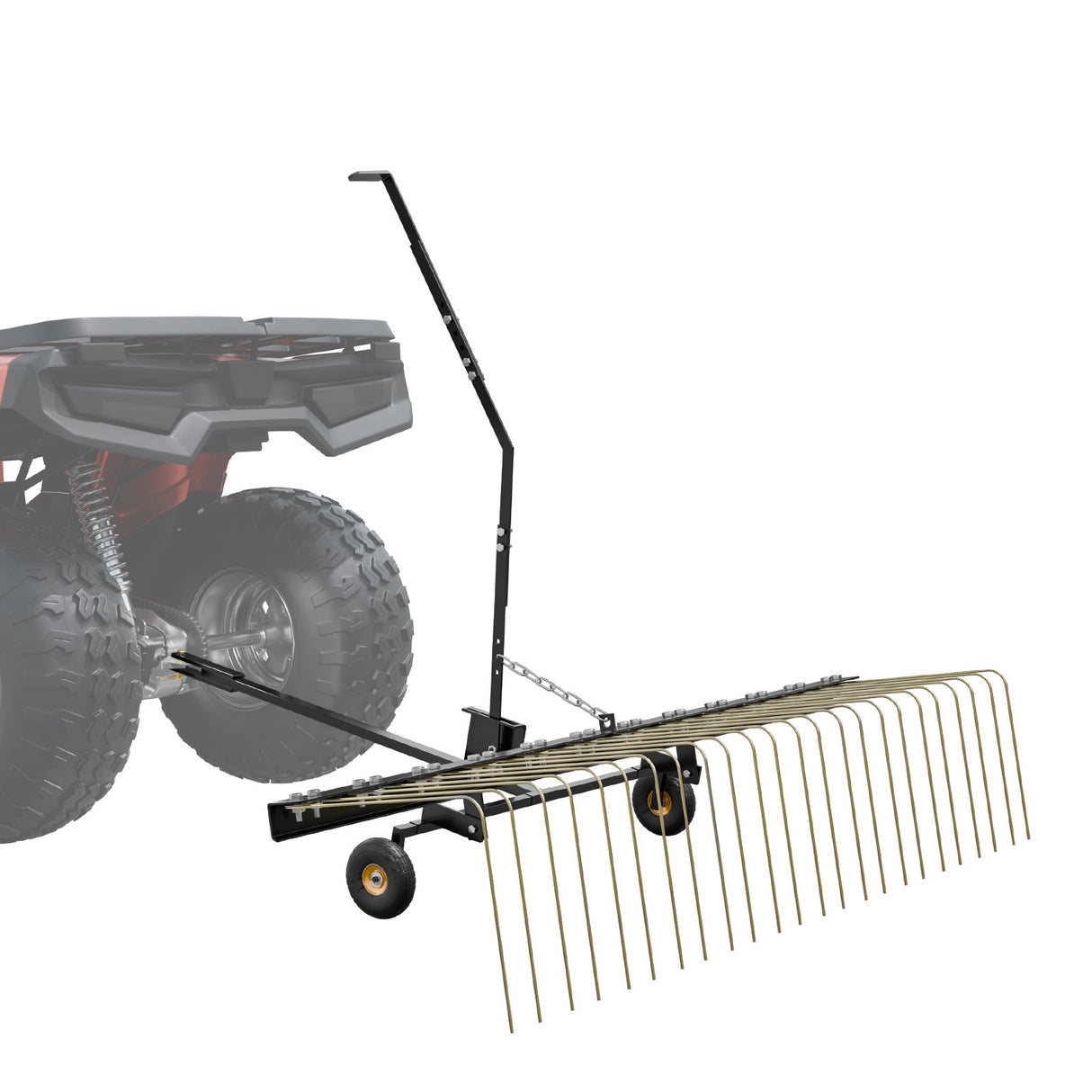 VEVOR Tow Behind Dethatcher, 1.5m Tow Dethatcher with 24 Steel Tines, Lawn Dethatcher Rake for ATV or Mower, Tow Behind Lawn Rake with Lift Handle for Leaves, Pine Needles, and Grass
